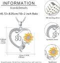 wholesale Sterling Silver Sunflower Heart Pendant Necklace for Women Girlfriend Sister 18th 15th 16th 21st th 80th Birthday Christmas Anniversary Jewelry Gift-0-15
