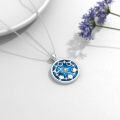 wholesale 925 Sterling Silver Lapis Lazuli Moon Phase Pendant with Diamonds - 18+2 Chain s for Her-0-3