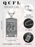 wholesale 925 Sterling Silver Rectangle Shape Saint Joseph Protect Us Charm Mens Necklace -0-1