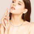 wholesale 14k White Gold Sideways Cross Pendant Necklace For Women-0-3
