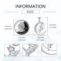 wholesale 925 Sterling Silver Moon & Corgi Pendant Necklace with Blue Opal Gemstone for Pet Owners-0-1