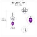 wholesale 925 Sterling Silver Amethyst Drop Earrings With Filigree Design-0-4