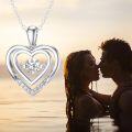 wholesale 14K Gold Moissanite Heart Pendant Necklace for Women 16 18 Inch-0-10