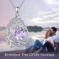 wholesale Sterling Silver Yellow Gold Plated Gemstone Tree of Life Pendant Necklace-0-159