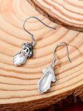 wholesale 925 Sterling Silver Halloween Ghost Dangle Drop Earrings for Women Girls  4cm Length-0-4