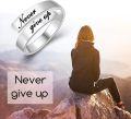 wholesale 925 Sterling Silver Never Give Up Inspirational Ring for Depression Struggle - Adjustable Size 6-8 - Gift Box-0-3