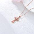 wholesale Gold 925 Sterling Silver Natural Cubic Zirconia Celtic Cross Irish Knot Pendant Necklace-0-9