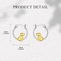 wholesale 925 Sterling Silver Gold Dog Charm Hoop Earrings for Women Girls  20mm Austrian Crystals-0-5