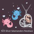 wholesale 925 Sterling Silver Axolotls in Heart Pendant Necklaces for Women - Cute Animal  Ideas-0-4