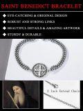 wholesale 925 Sterling Silver St. Michael/Christopher Adjustable Medal Bracelet for Men Women Religious Protection Jewelry with 6mm 9+2 Figaro Link-0-2
