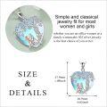 wholesale 925 Sterling Silver Tree of Life Mother Daughter Necklace with Blue Stone and Heart Pendant for Mom Gifts-0-4