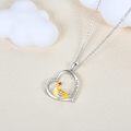wholesale 925 Sterling Silver Love You Forever Heart Pendant Chicken Necklace for Women Girls-0-3