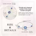 wholesale 925 Sterling Silver Blue Enamel Star of David Cross Charm Bracelet Wholesale for Women Girls Gifts-0-1