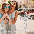 wholesale 925 Sterling Silver Cross Vine Pendant Necklace for Women-0-1