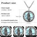 wholesale 925 Sterling Silver Saint Peregrine Pendant with Turquoise Stone - Cancer Patron Saint Medal Necklace for Men & Women-0-1