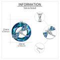 wholesale 925 Sterling Silver Blue Crystal Dragonfly Pendant Necklace for Women-0-2