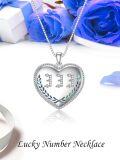 wholesale TOUPOP Christmas Gifts Number Necklace For Women 925 Sterling Silver Abalone Heart Angel Number Necklace Pendant 000 111 222 333 444 555 666 777 888 999 Numerology Jewelry Gifts For Women -0-4