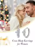 wholesale 925 Sterling Silver Twist Design Moissanite Huggie Hoop Earrings Wholesale Gift for Her-0-5