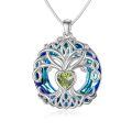 TOUPOP Sterling Silver No Gemstone Tree Of Life Birthstone Necklace-0-0