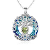 TOUPOP Sterling Silver No Gemstone Tree Of Life Birthstone Necklace-undefined