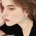 wholesale Sterling Silver Lapis Turquoise Larimar Opal Black Pearl Dangle Earrings-0-28