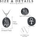 wholesale 925 Sterling Silver Ancient Egypt Jewelry Set - Anubis & Ankh Pendants with Black Enamel and 34 Box Chain for Men Women (Set)-0-1