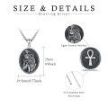 wholesale 925 Sterling Silver Anubis And Scales Of Justice Pendant Necklace Set-0-2
