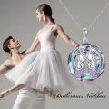 TOUPOP Sterling Silver Crystal Ballerina Necklace Ballet Dance Recital Gift-0-2