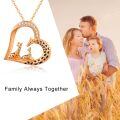 wholesale 925 Sterling Silver Giraffe Heart Pendant Necklace Wholesale With Rhinestones-0-5