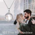 wholesale 925 Sterling Silver Round White Freshwater Cultured Pearl Pendant Necklace for Women Gift-0-1