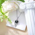 wholesale 925 Sterling Silver Black Pearl Pendant Necklace with Infinity Leaf Design and Cubic Zirconia Accents - Valentines Day & Mothers Day Gifts for Her-0-1