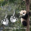 wholesale 925 Sterling Silver Panda in Cup Drop Earrings for Women-0-1