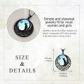 wholesale 925 Sterling Silver Moonstone Starry Night Black Cat Pendant Necklace for Women - Cat Lovers' -0-1