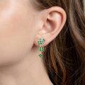 wholesale 925 Sterling Silver Green Crystal Shamrock Drop Earrings 4-Leaf Clover Pendant Irish Jewelry-0-3