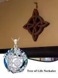 TOUPOP Sterling Silver Crystal Tree Of Life Pendant Necklace-0-3