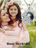 wholesale 925 Sterling Silver Rose Pearl Pendant Necklace-0-1