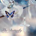wholesale 925 Sterling Silver Opal Butterfly Cross Pendant Necklace for Women Confirmation Gifts-0-1