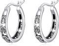 wholesale 925 Sterling Silver Hypoallergenic Small Hoop Tree of Life Patterned Earrings for Women-0-0