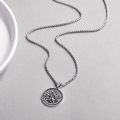 wholesale 925 Sterling Silver St Christopher Medal Necklace Pendant with Chain for Men Women 24  Cable Link Chain Christian-0-2
