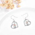 wholesale 925 Sterling Silver Heart-Shaped Snowman Christmas Dangle Earrings Gift for Women-0-2