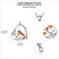wholesale 925 Sterling Silver Enamel Robin in Heart Pendant Necklace for Women Birds Lover Gifts-0-4