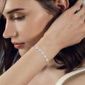 wholesale 925 Sterling Silver Daisy Flower Chain Bracelet With Gold Accents-0-1