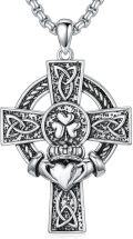 wholesale 925 Sterling Silver Celtic Knot Claddagh Shamrock Cross Pendant Necklaces for Men & Women Protection s with 24+2Rolo Chains (Gift Box Included)-0-0