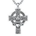wholesale 925 Sterling Silver Celtic Knot Claddagh Shamrock Cross Pendant Necklaces for Men & Women Protection s with 24+2Rolo Chains (Gift Box Included)-0-0