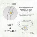 wholesale 925 Sterling Silver Yellow Crystal Daisy Flower Ankle Anklet Set Gift for Women Girl-0-4