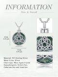 wholesale 925 Sterling Silver Celtic Knot Green Moss Agate Cremation Pendant Urn Necklace with Funnel and Fill Kit - Keepsake Jewelry for Ashes Memory Gift-0-4