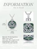 wholesale 925 Sterling Silver Celtic Knot Green Moss Agate Cremation Pendant Urn Necklace with Funnel and Fill Kit - Keepsake Jewelry for Ashes Memory Gift-0-4