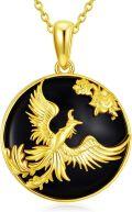 wholesale 925 Sterling Silver Black Onyx Phoenix Risen From Ashes Pendant Necklace - Mother's Day Gift for Her-0-0
