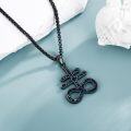 wholesale 925 Sterling Silver Infinity Pendant with Blue Glitter Stone and Inverted Cross Charm Necklace for Women-0-3