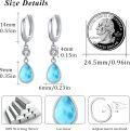 wholesale 925 Sterling Silver Larimar Teardrop Dangle Huggie Earrings with CZ Accents - 925 Sterling Silver Jewelry for Women and Girls (S9025)-0-1